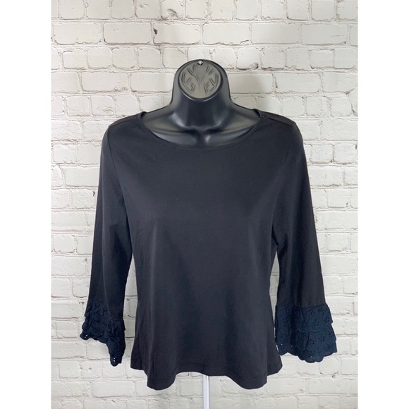 Unbranded black longsleeve with lace cuffs size s - Picture 5 of 7